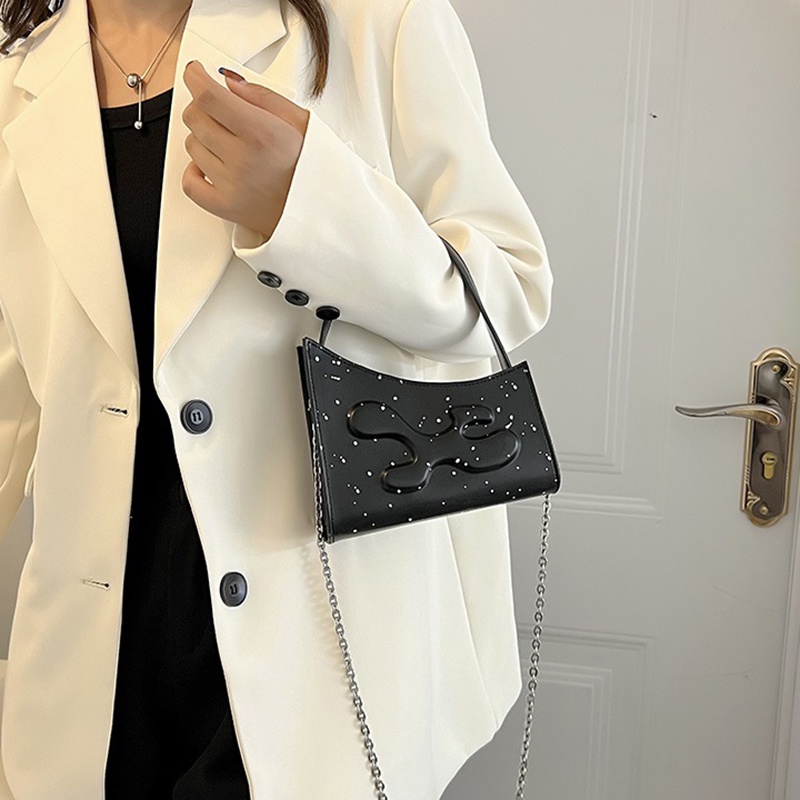 IELGY Túi Đeo Vai Họa Tiết Chấm Bi Phối Dây Xích Thời Trang Cho Nữ