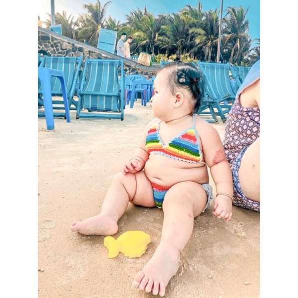 ĐỒ BƠI CHO BÉ, BIKINI CẦU VỒNG BÉ GÁI ❣️