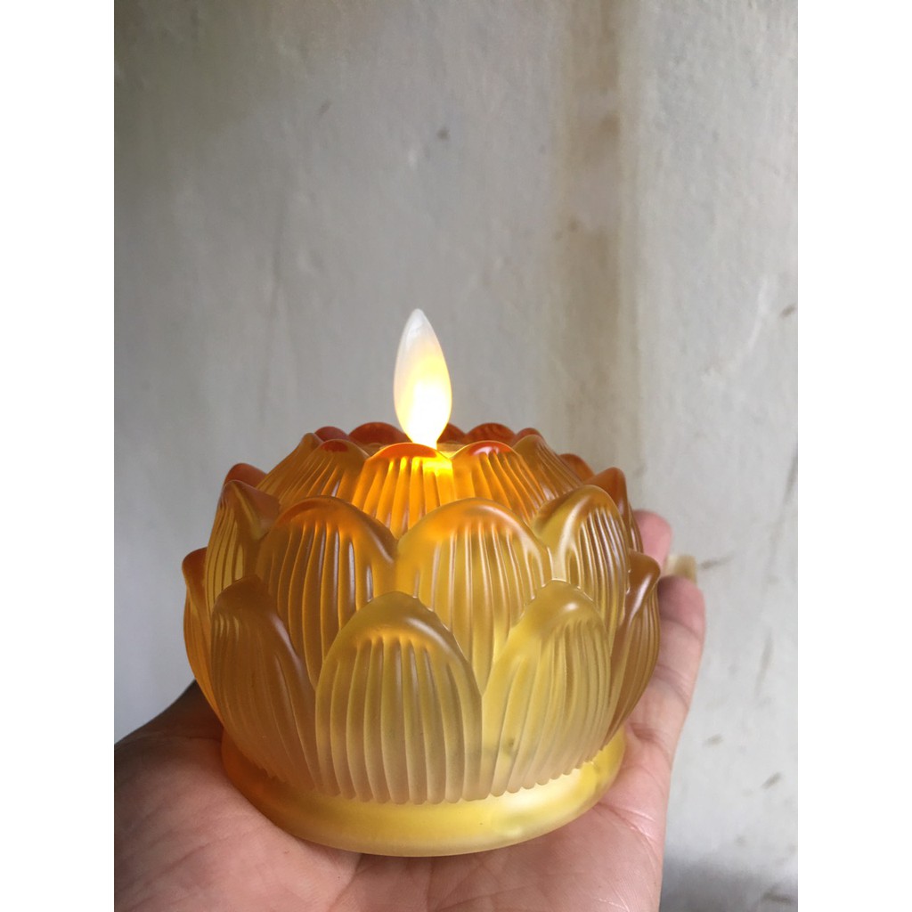 nến điện tử hoa sen thuỷ tinh, đèn lưu ly | BigBuy360 - bigbuy360.vn