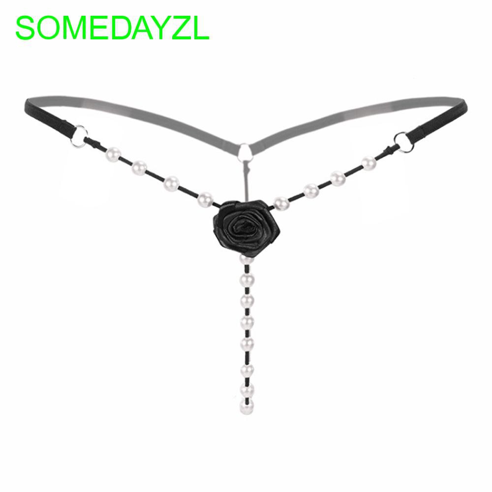 Quần lót G-string đính ngọc trai và hoa gợi cảm cho nữ