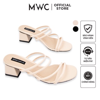 Giày mwc 4214 - guốc cao gót đế vuông 4cm, giày sandal cao gót quai mảnh siêu xinh