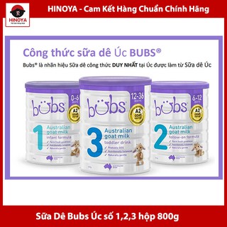 Sữa dê bubs úc số 1,2,3 hộp 800g