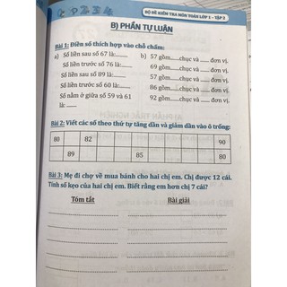 Bộ Đề Kiểm Tra Môn Toán Lớp 1 (Tập 1-2)