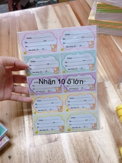 Giấy nhãn vở học sinh