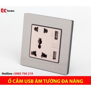 Ổ ĐIỆN USB ÂM TƯỜNG MẶT HỢP KIM SIÊU BỀN