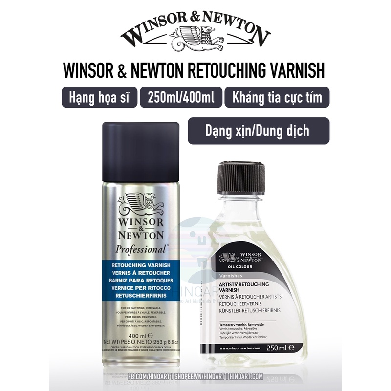 Bình xịt phủ và dung dịch Retouching Varnish Winsor &amp; Newton - 400ml/250ml