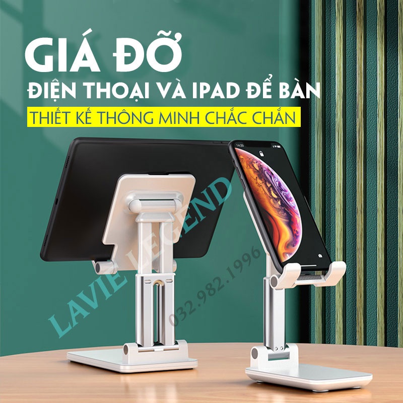 Giá Đỡ Điện Thoại Và Máy Tính Bảng Để Bàn Có Thể Gập Lại Khung ABS Chắc Chắn Cho Xem Phim, Học Tập, Livestream, Tiktok