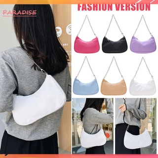 Túi xách da PU màu trơn phối dây xích thời trang cho nữ