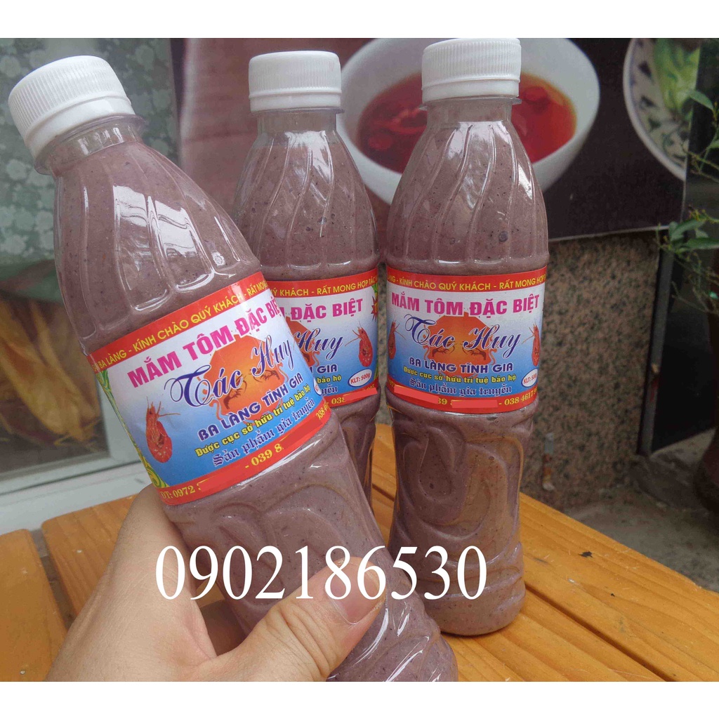 Mắm tôm đặc sản Ba Làng - Thanh Hoá cơ sở Tác Huy (chai 500ml)