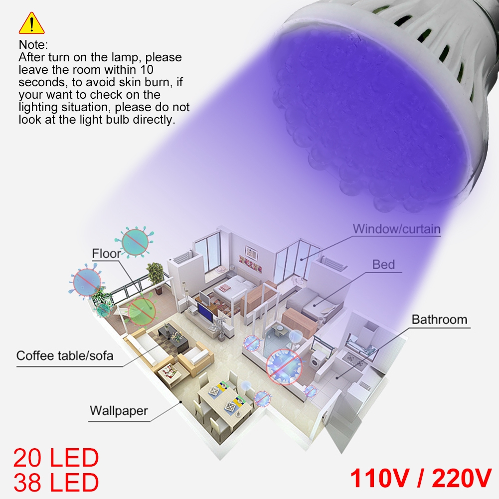 Bóng Đèn Led Tia Cực Tím E27 20 / 38 Bóng