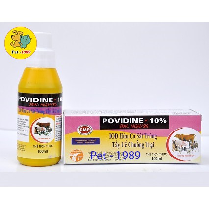 Povidine 10% Sát Trùng Tẩy Uế Chuồng Trại Chai 100 ml Pet-1989