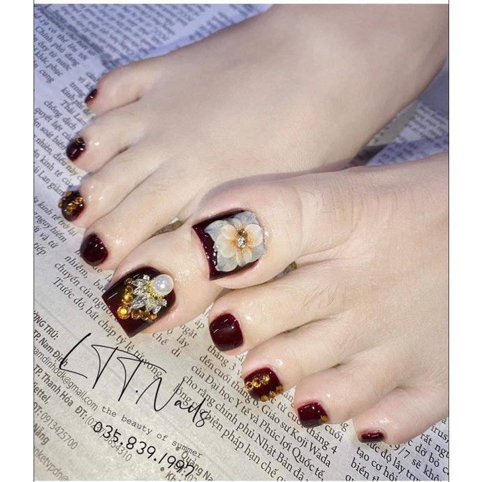 [ Hoa Nail ] - Hoa Chân Vuông - Hoa Gắn Móng - Trang Trí Móng 100% Bột Mỹ.( Giá 1 Bông )