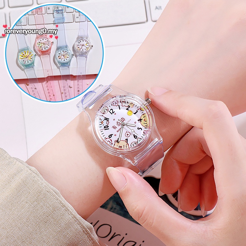 Đồng Hồ Đeo Tay Dây Silicone Trong Suốt Cho Bé