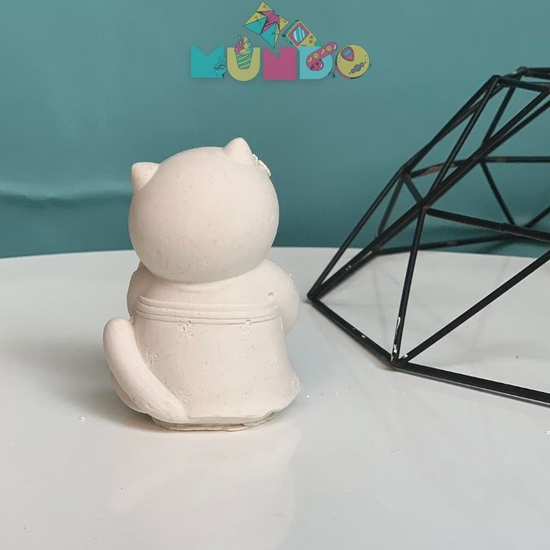 Combo 2 tượng tô màu  cao cấp chọn mẫu SIZE M MÈO TIỂU THƯ, tượng thạch cao MUNDO