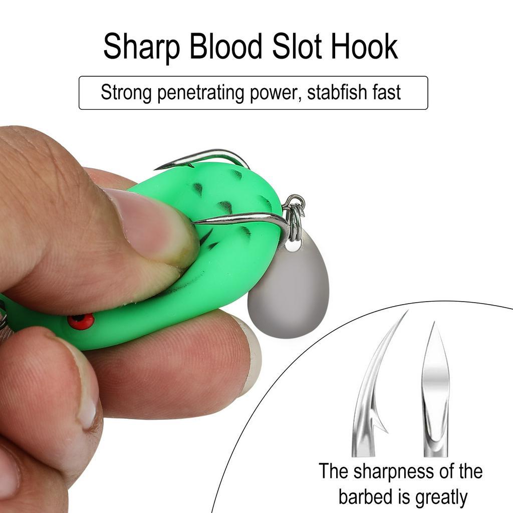 Mồi câu cá nhân tạo bằng silicone mềm hình chú ếch Sougayilang 14g có móc thả