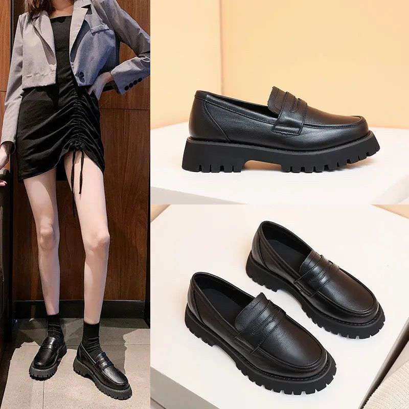 Giày oxford nữ đế cao 4,5cm da lì ULZANG SHOES, giầy búp bê nữ đi học di chơi hot hit 2022