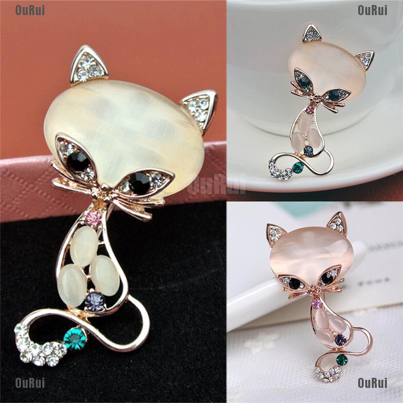 (FCC) Trâm Cài Áo Hình Cáo Opan Sang Trọng