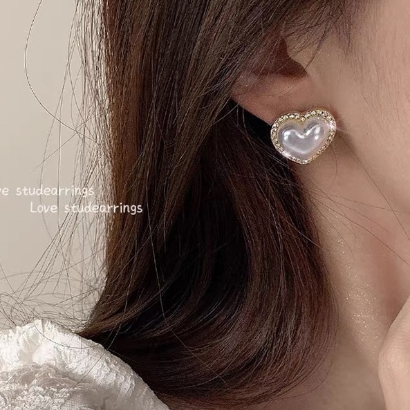 Bông Tai Hình Hoa Đính Ngọc Trai Nhân Tạo Phong Cách Pháp Thời Trang Cho Nữ