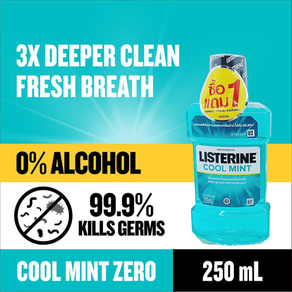 (Chính Hãng) Lốc 2 Chai Nước Súc Miệng Listerine Cool Mint Thái