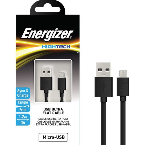 Cáp Micro USB Energizer dây dẹp 1.2m C21UBMCG - Hàng chính hãng