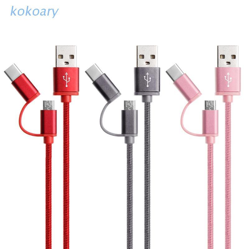 Cáp Sạc Usb 2.0 Đầu Cắm Sang Usb 3.1 Type C Micro Usb 2 Trong 1