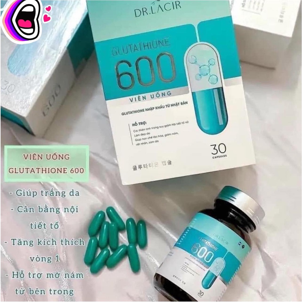Viên Uống Trắng Da, Ngừa Nám Dr Lacir Glutathione 600