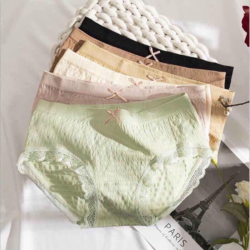 Combo 10 chiếc quần lót nữ cotton kháng khuẩn nhăn siêu mát co dãn 4 chiều thoáng khí