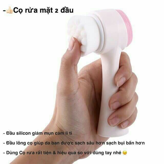 Cọ rửa mặt  2 đầu