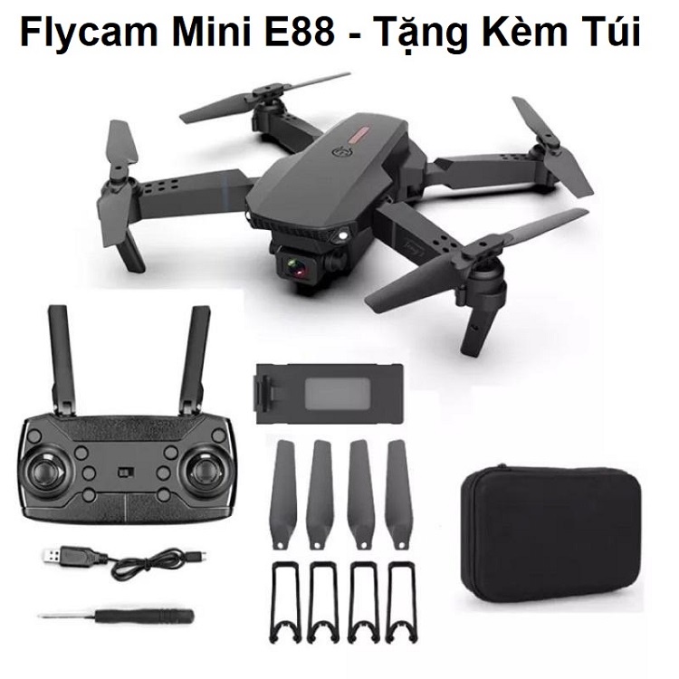Flycam E88 Có 2 Camera Vuông Siêu Nét, Bản Cao Cấp - Và Loại Flycam E58 Drone 4k - Full HD1080 - Giữ Độ Cao Ổn Định
