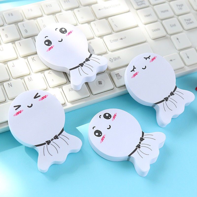 Xấp giấy note hình búp bê cầu mưa pison