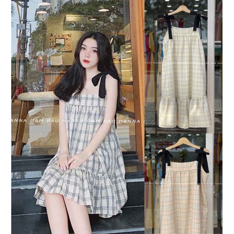 [SIZE 55-120KG] Đầm bầu 2 dây big size dễ thương thoáng mát có size 120kg vải cotton thấm mồ hôi rất tốt đầm dài qua gối