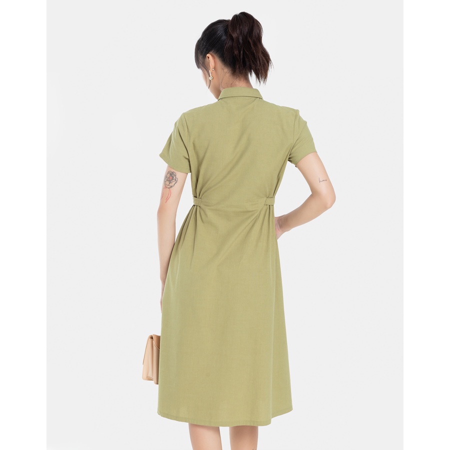 Đầm Midi JUNO Tay Ngắn Kiểu Dáng Chít Eo JNDLU003