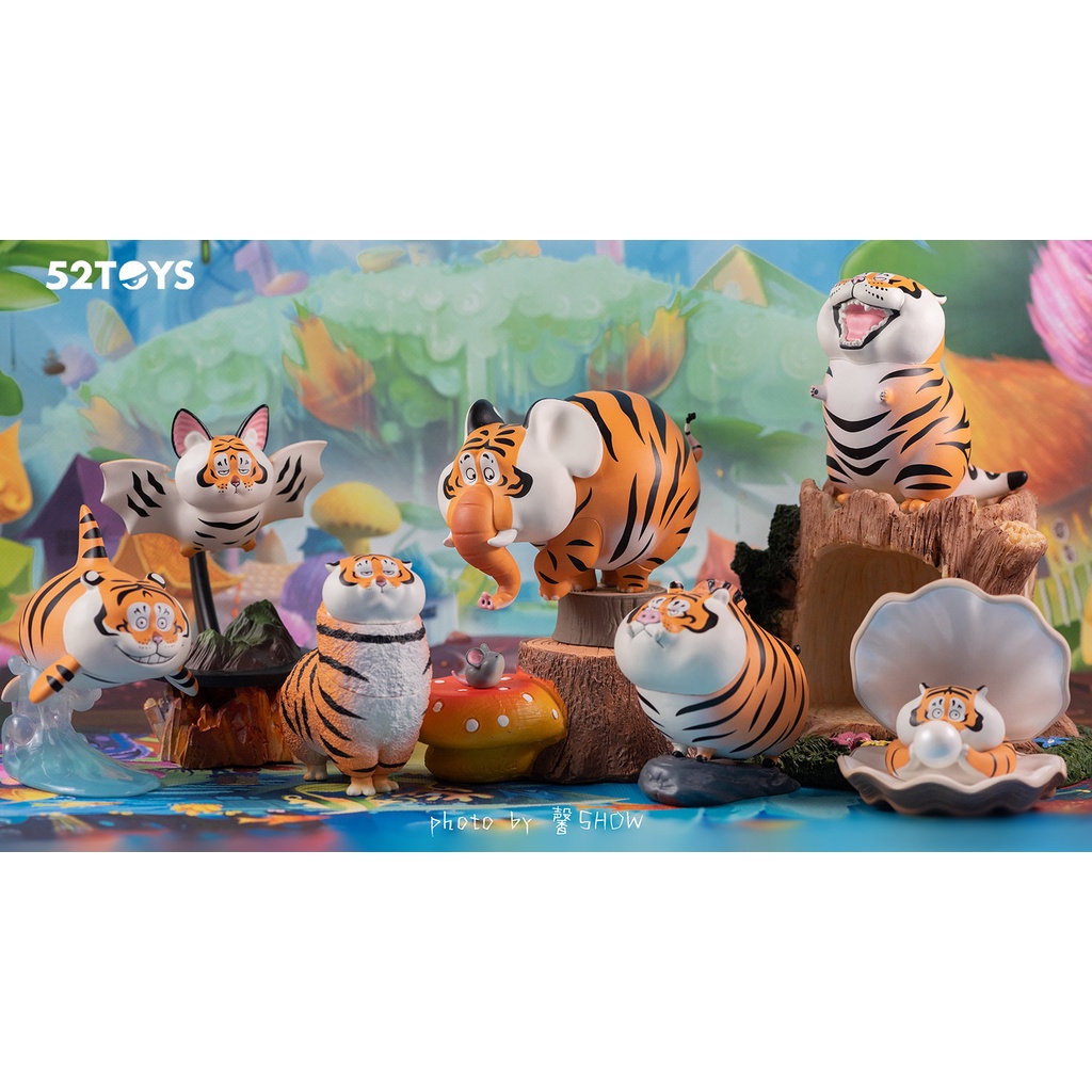Mô hình 52toys Blind Box hổ mập, hoàng đế mèo full set 8 con