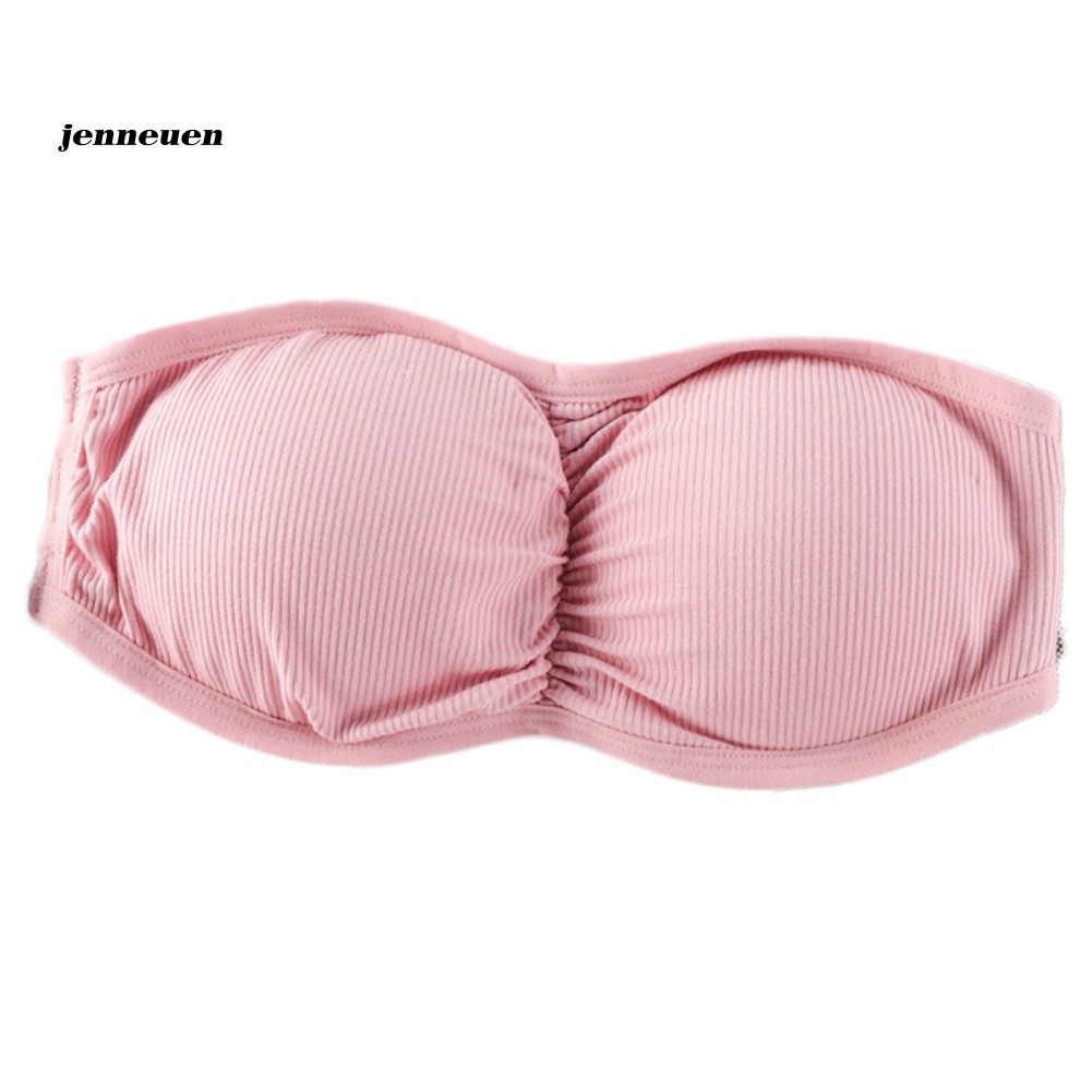 Áo Bra Thể Thao Không Dây Màu Trơn Có Đệm Mút Gợi Cảm Cho Nữ