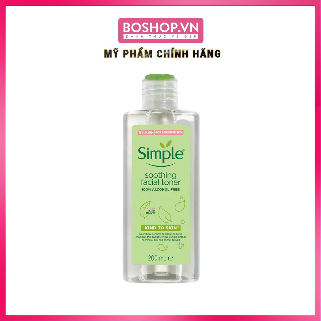 Nước Hoa Hồng Simple Kind To Skin Soothing 200ml