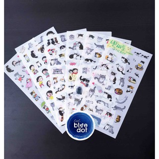 Bộ sticker trang trí Hàn Quốc hình mèo