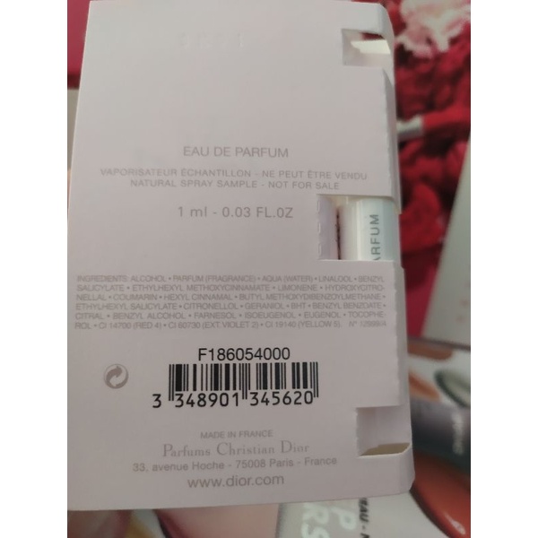 Vial nước hoa Quyến Rũ Dịu Dàng Mis.Đì.or Eau de Parfum Sample 1ml