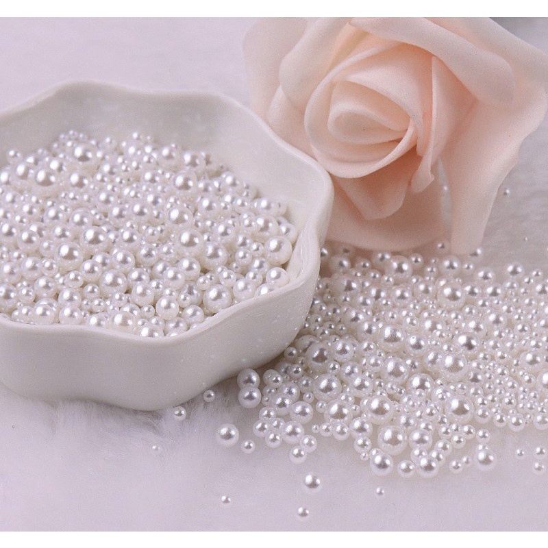 Hạt nhựa tròn không lỗ nhiều màu gói 5 hạt hạt vòng hạt làm đồ handmade bảng 1