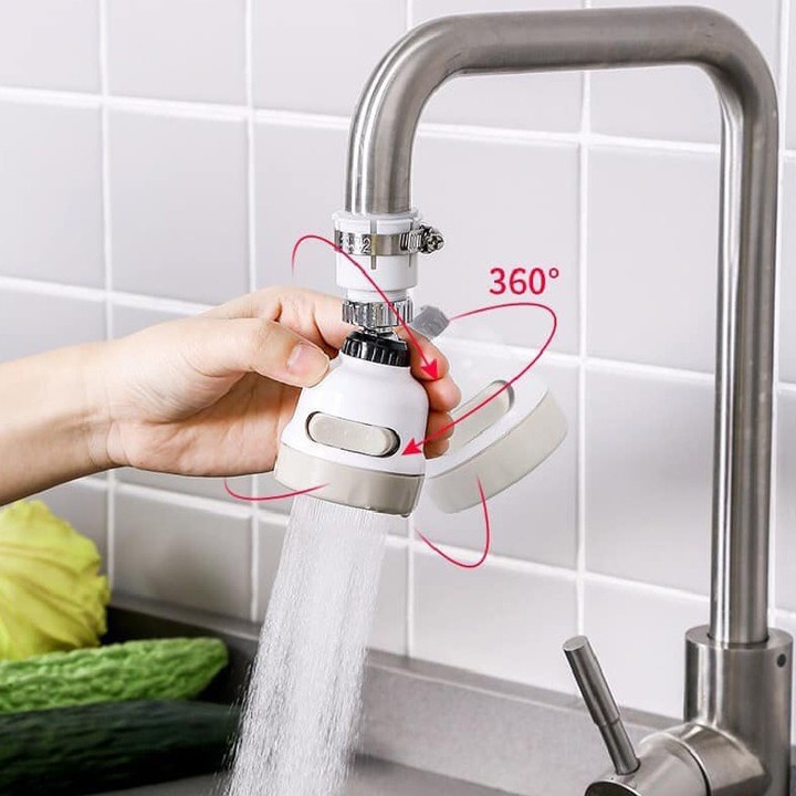Đầu vòi nước tăng áp bồn rửa chén bát đĩa 3 chế độ xoay 360 độ tiện dụng