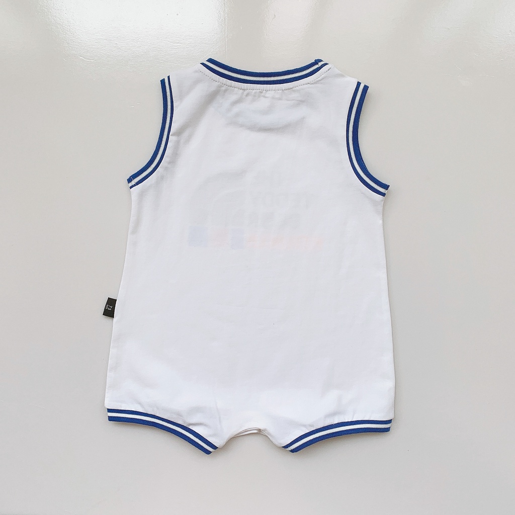 Bộ Áo Liền Quần Không Tay Bằng Vải Cotton In Hoạt Hình Dành Cho Bé Trai Gái 0-24 Tháng Tuổi