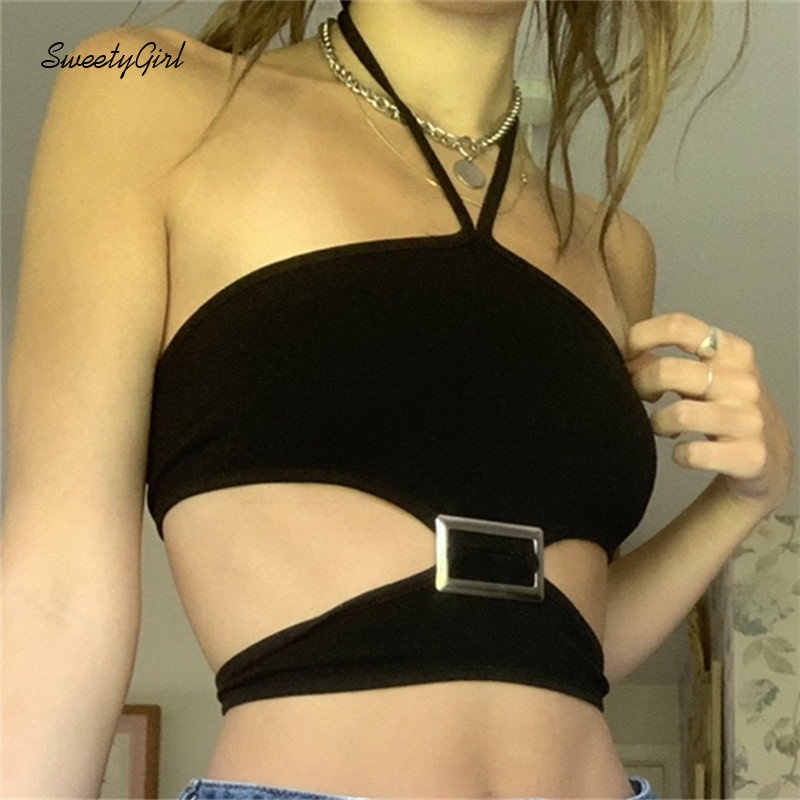 Áo Tank Top Hai Dây Màu Đen Trơn Thời Trang 2022 Quyến Rũ Cho Nữ