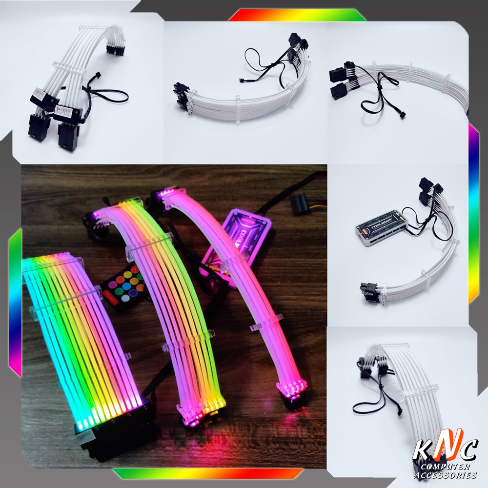 Dây Nguồn Nối Dài Led 5v ARGB 24pin Mainboard Và 16pin VGA Đồng Bộ Aura Sync Lian-li - Hàng Fullbox