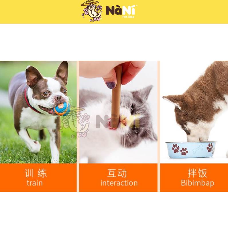 Xúc xích cho chó mèo đủ 3 vị Gà Heo Vịt - Xúc xích thưởng cho cún miu cực hấp dẫn - Nà Ní Pet Shop
