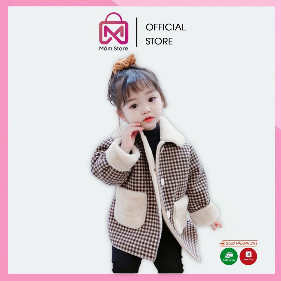 Blazer Lông Cho Bé Gái Phong Cách Hàn Quốc Áo Khoác Dạ Tweed Trẻ Em Từ 10 Đến 25Kg Mầm Store