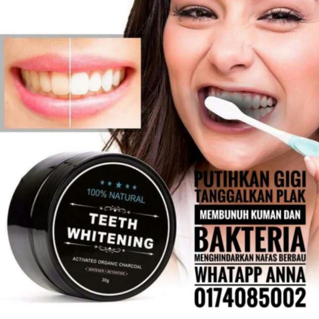 Combo 2 Bột Trắng Răng Than Tre Hoạt Tính Nhật Bản Teeth Whitening - Tặng 1 Bút Tẩy Trắng Răng Dazzling Whitening