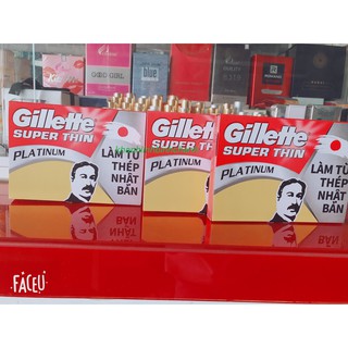 1 vĩ 20 Hộp Lưỡi Lam Gillette Super Thin Không Gỉ