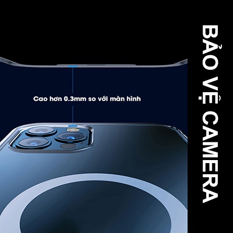 Ốp lưng trong suốt chống ố màu lưng từ tính tích hợp tính năng sạc MagSafe iphone 13 promax 12 promax 11promax 14 promax