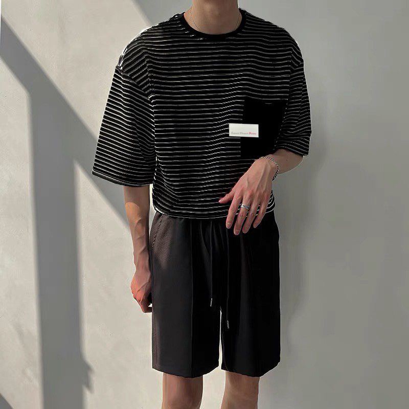 Áo thun Stee Sọc ngang ROSE CVC- Giá sỉ Unisex