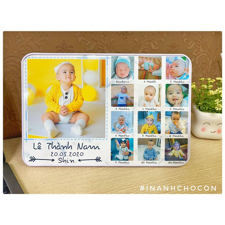 Khung ảnh 12 tháng tráng gương để bàn