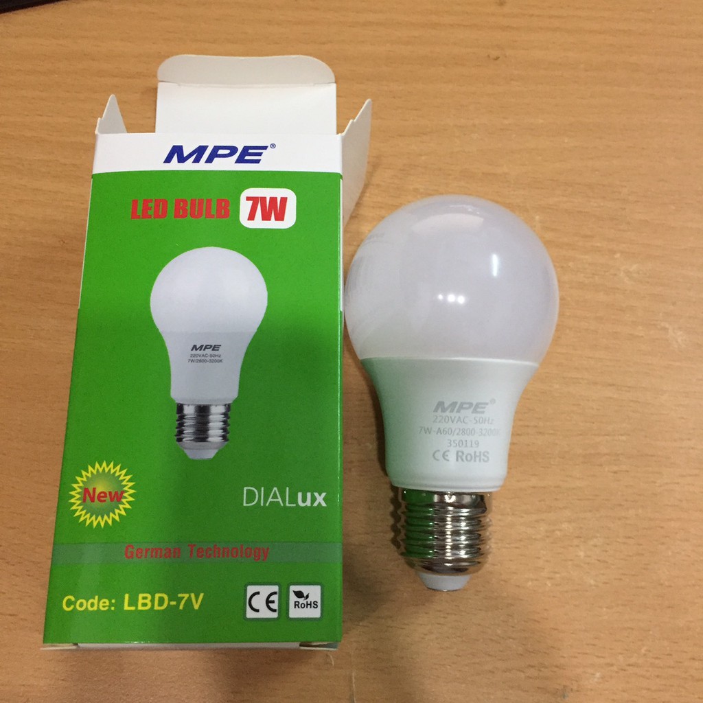 Bóng đèn LED Bulb  MPE - Ánh sáng trắng/vàng -  3w, 5w, 7w, 9w, 12, 15w cao cấp MPE ( tiêu chuẩn châu âu) | BigBuy360 - bigbuy360.vn